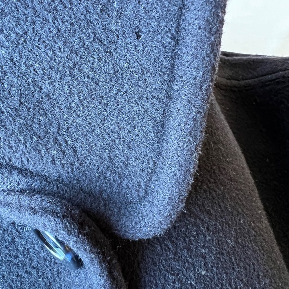 J. Crew Wool Cashmere Blend Cropped Pea Coat Navy sz L - Picture 11 of 13